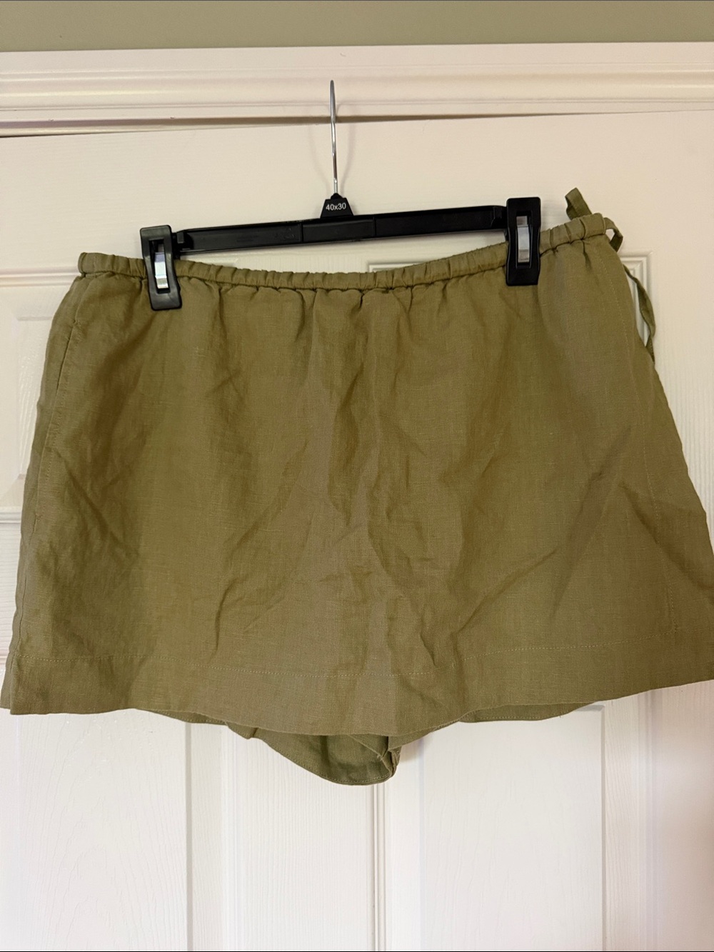 Anthropologie Olive Green Linen Skort NWT